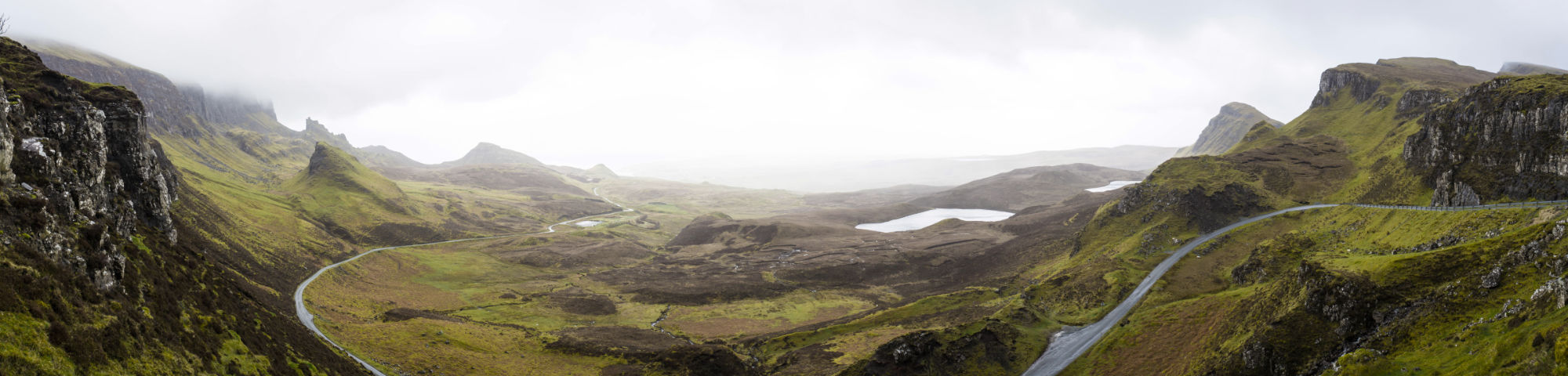 Grass covered cliffs at Quiraing