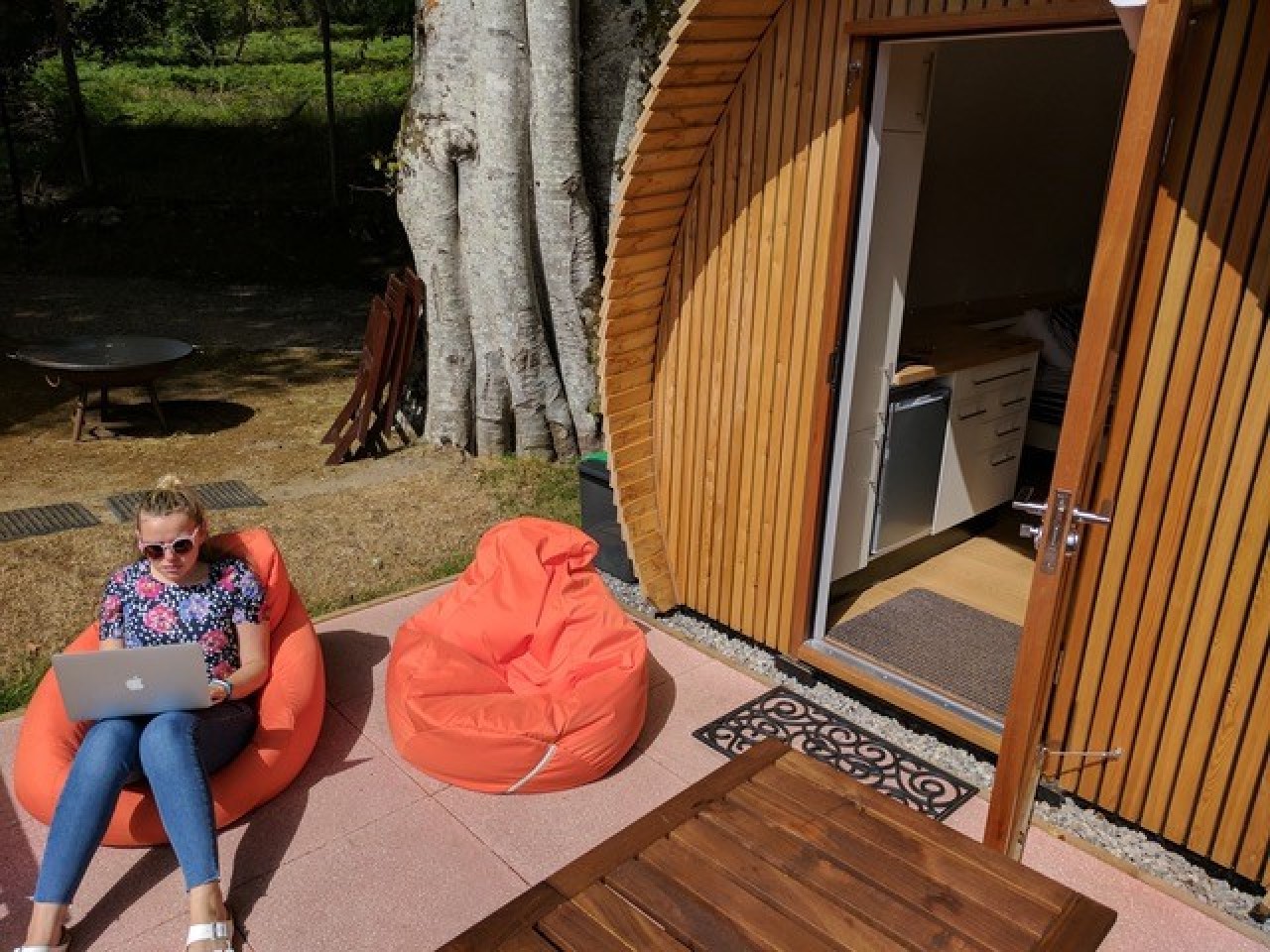 Chill outside your glamping pod