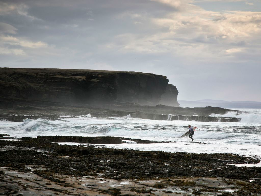 Surfing in Thurso, Scotland