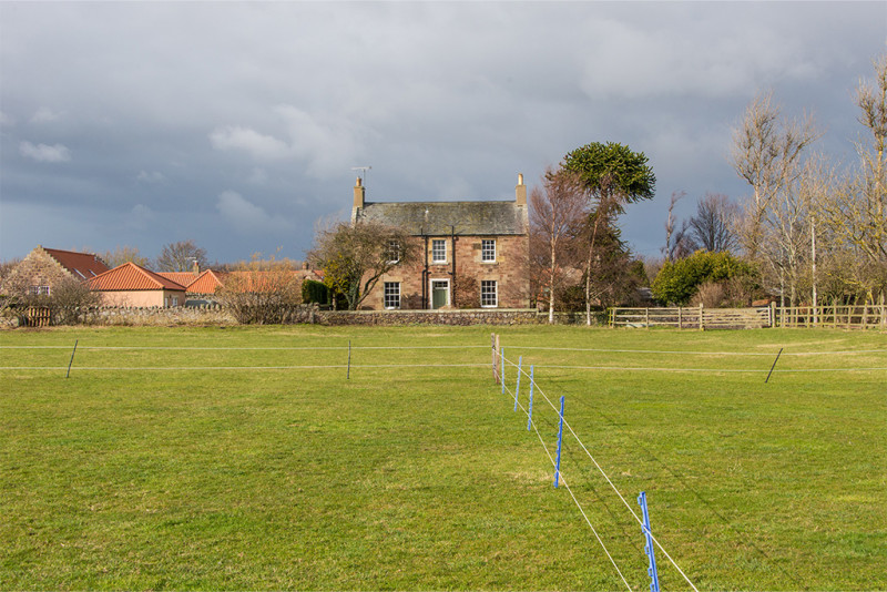 Exterior far view, Crauchie Farmhouse, East Lothian